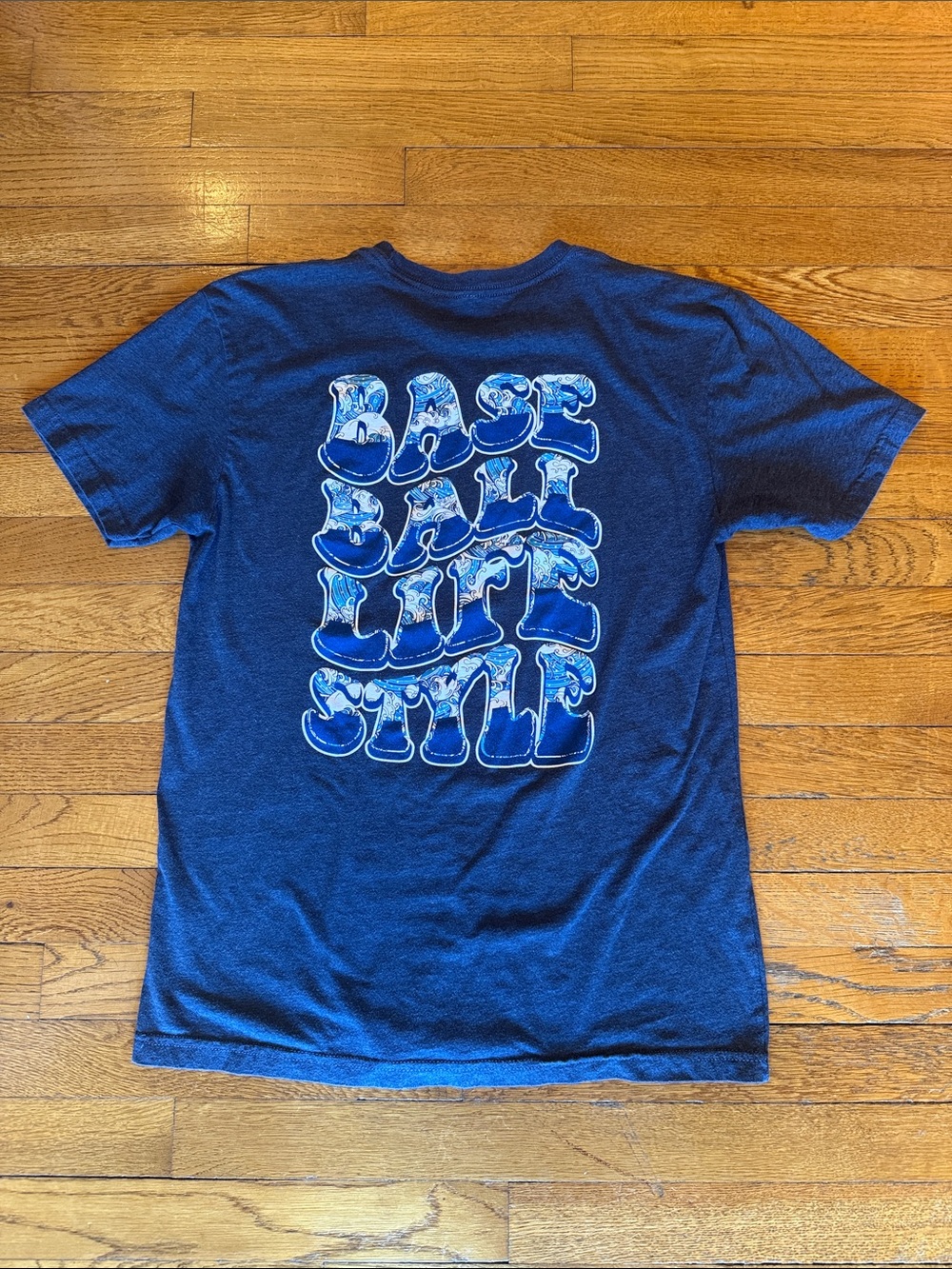 Men's Navy 'Base Ball Life Style' Graphic Tee